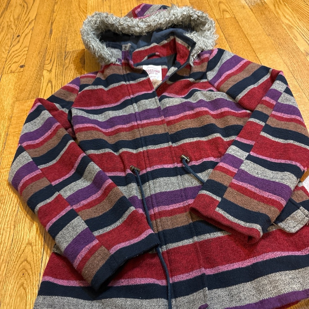 Mossimo Supply Co. Striped Hooded Jacket in Red, Navy & Purple - Picture 2 of 6